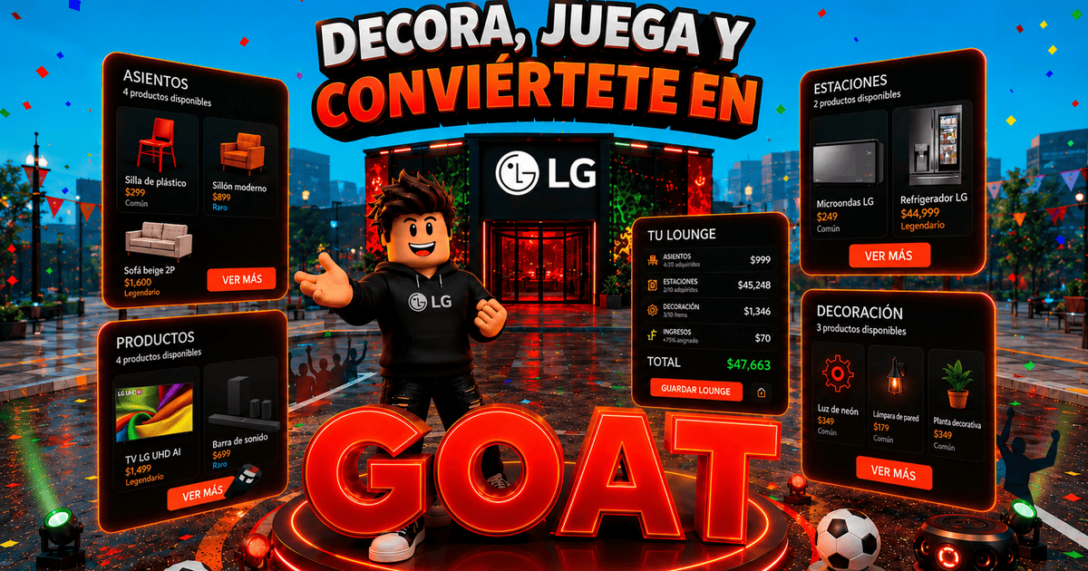 LG apuesta por Roblox con GOAT Lounge Tycoon